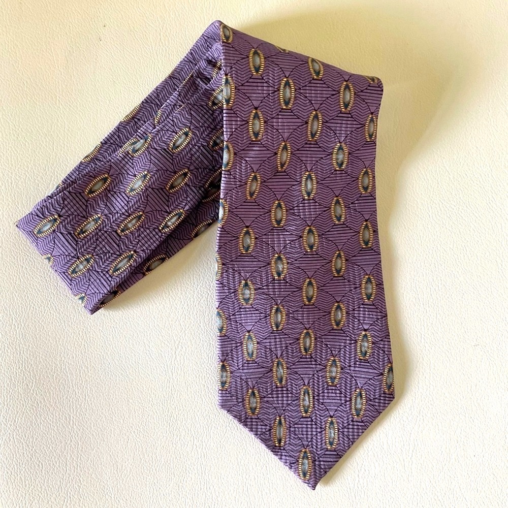 Vintage Bill Blass Black Label 100% Silk Purple Tie